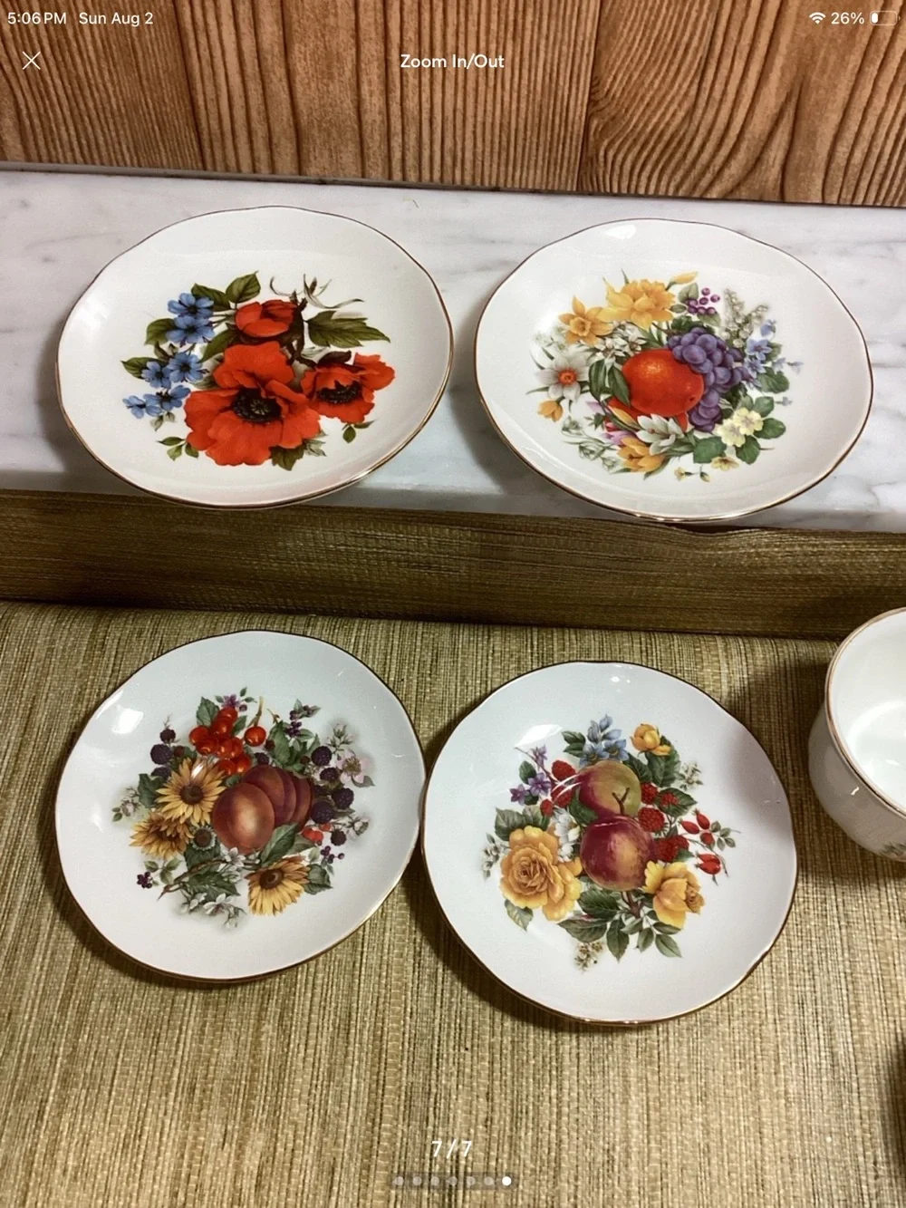 Royal Court Fine Bone China Floral Teacup and Saucer Set - Multicolor
